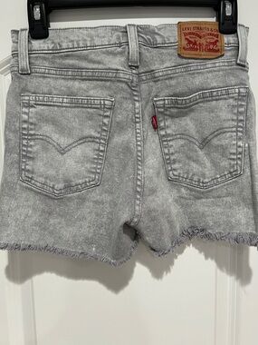 Levi's Light Gray Washed Denim Cutoff Shorts